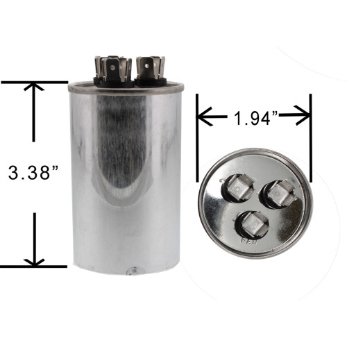 ClimaTek Round Dual Run Capacitor 25 + 10 MFD 370 440 Volt Replaces Supco CR25+10x440R