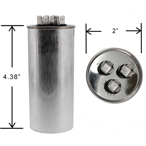 RA2000-37-305-456 - 45/3 uf MFD 440 Volt ClimaTek Capacitor Replaces Amrad