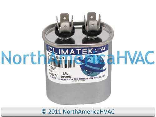 Climatek Motor Run Capacitor 10 uF MFD 440 Volt Oval Fits York 024-25908-700