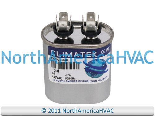 Climatek Motor Run Capacitor 5 uF MFD 440 Volt Oval Fits GE Genteq 97F5702