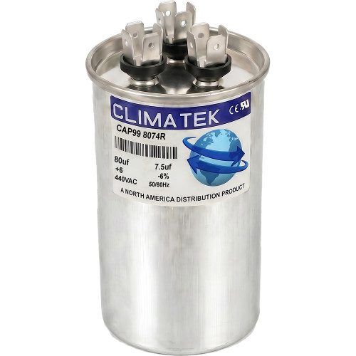 Climatek Run Capacitor 80+7.5 uF 440 Volt Round Fits Proline PB800Z075T370EAGR