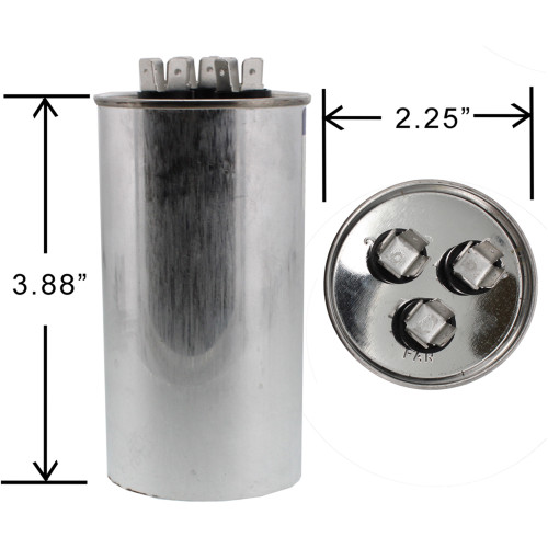 Climatek Run Capacitor 50+7.5 uF MFD 440 Volt Round Fits Supco CR50+7.5x440R