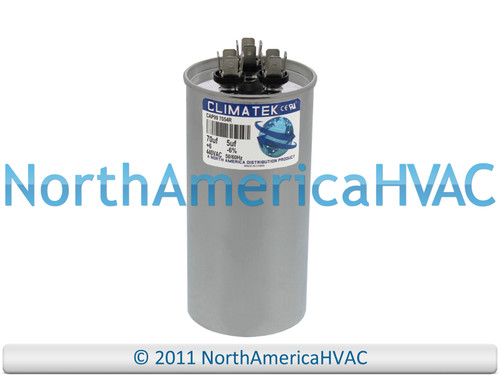 Climatek Run Capacitor 70+5 uF MFD 440 Volt Round Fits Goodman CAP050700370RTS