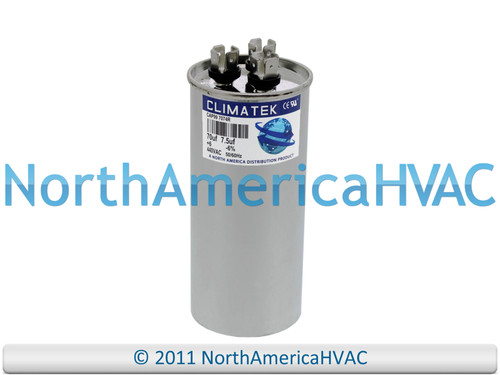 Climatek Run Capacitor 70+7.5 uF MFD 440 Volt Round Fits Carrier P291-7074R