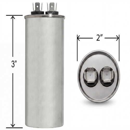 Climatek Motor Run Capacitor 25 uF MFD 440 Volt Round Fits Supco CR25X440R