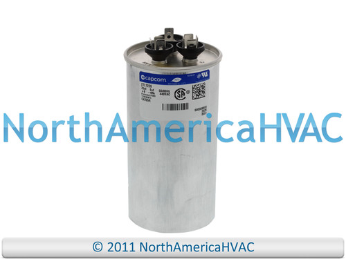 Capcom GE Genteq Capcom Run Capacitor 70 + 5 uF MFD 440 Volt Round RA2000/37(706+505)