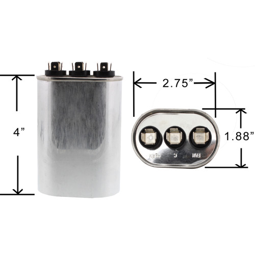 35/5 uf MFD Oval 370 / 440 Volt Capacitor Fits Lennox Armstrong Ducane 39H84