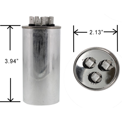ClimaTek Round Dual Capacitor Replaces Packard DiversiTech 3GR1045 4JR1045  - 45 + 10 uf MFD 370 440 Volt VAC