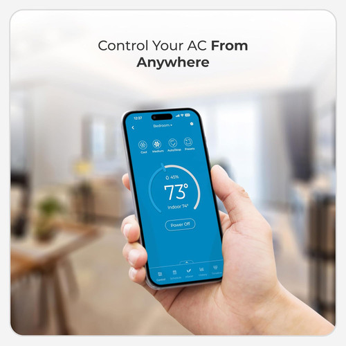 OEM Cielo Breez Max Smart Thermostat BM101WA (Black) Mini-Split, Window, and Portable Units  | AI-Based Tech | Free App, No Subscription | Alexa, Google, IFTT