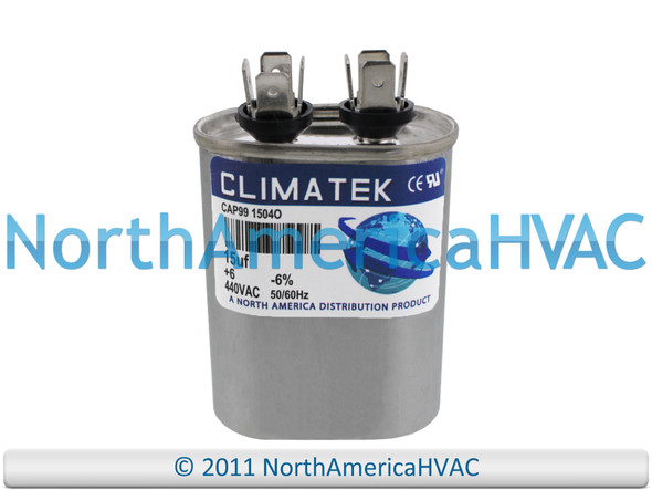Climatek Motor Run Capacitor 15 uF MFD 440 Volt Oval Fits Diversitech 37150H