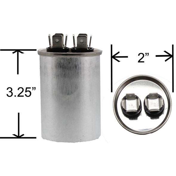 ClimaTek Single Run Capacitor 35 uF MFD 370 / 440 VAC Round