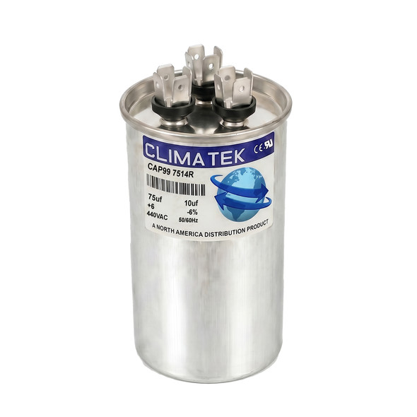 ClimaTek Round Dual Capacitor Replaces Mars Mars2 Jard 12035 12935 12084 12984  - 75 + 10 uf MFD 370 440 Volt VAC