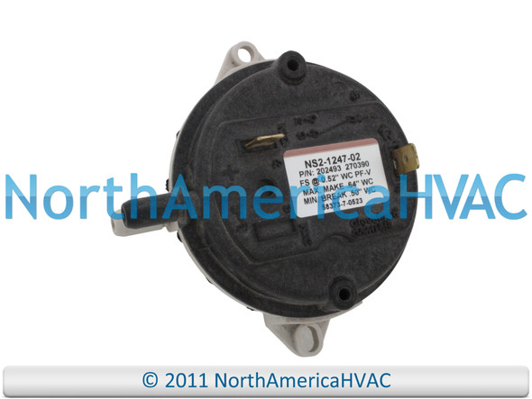 NS2-1247-02 202493 Furnace Air Pressure Switch Vent Venter Vacuum Suction Repair Part