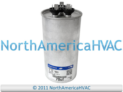 Capcom GE Genteq Capacitor Dual Run Round 70/5 uf MFD 370 Volt VAC