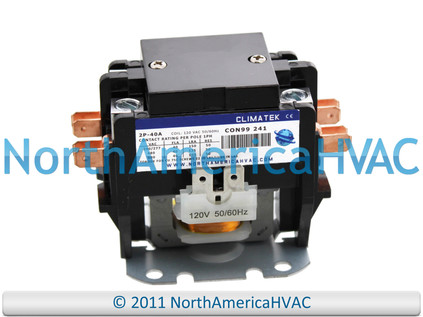 Double 2 Pole 40 Amp Condenser Contactor Relay 120 Volt Coil Replaces ...