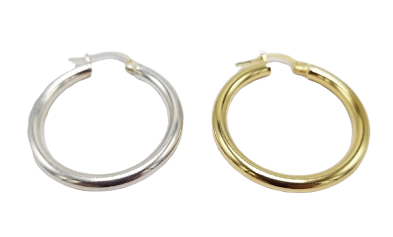 30mm Vermeil or Sterling Silver Hoop Earrings - G. Spinelli