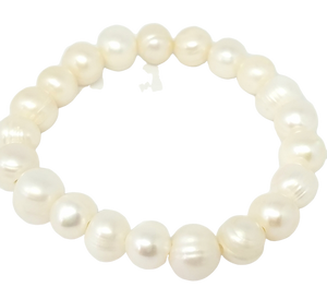 White Freshwater Pearl Stretch Bracelet