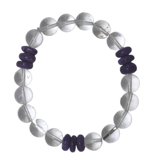 Clear Quartz and Russian Charolite Stretch Bracelet  II