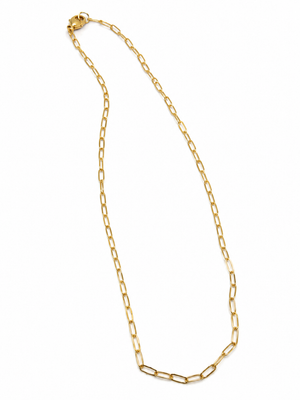 Small Gold Filled Paper Clip Chain Necklace