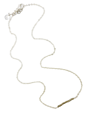 Delicate Gold Pyrite on Sterling Silver Chain Necklace
