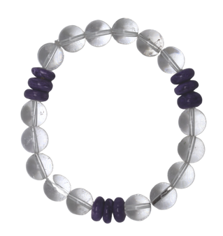 Clear Quartz and Russian Charolite Stretch Bracelet  II