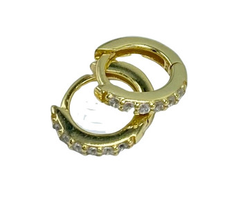 Vermeil and CZ Gold Huggie