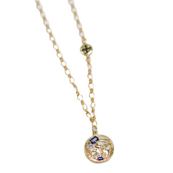 Gold Filled Chain with Cross and Crystal and Gold Pendant