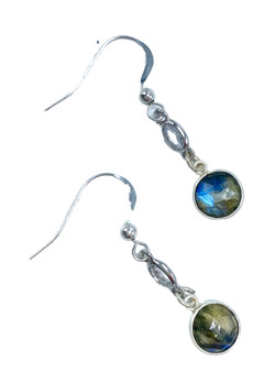 Sterling Silver French Wire and Crystal and Labradorite