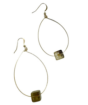 Gold Filled or Sterling Signature with Large Smokey Quartz Cube