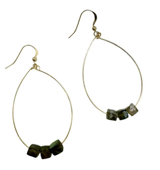 Signature Earring with Labradorite Cubes