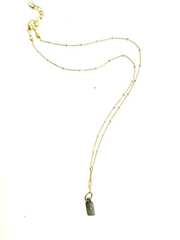 Gold and Silver Chain with Diamond Tag
