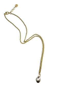 Sterling Teardrop on Gold Necklace