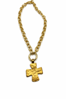 Chunky Gold Cross Necklace