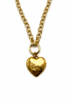 Chunky Gold Chain with Heart Charm