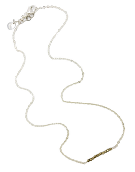 Delicate Gold Pyrite on Sterling Silver Chain Necklace