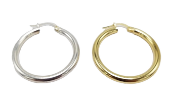 30mm Vermeil or Sterling Silver Hoop Earrings
