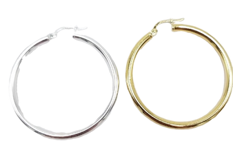 40 mm Vermeil or Sterling Silver Hoop Earrings
