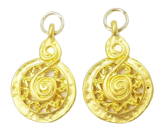 Matte Gold Swirl Charms
