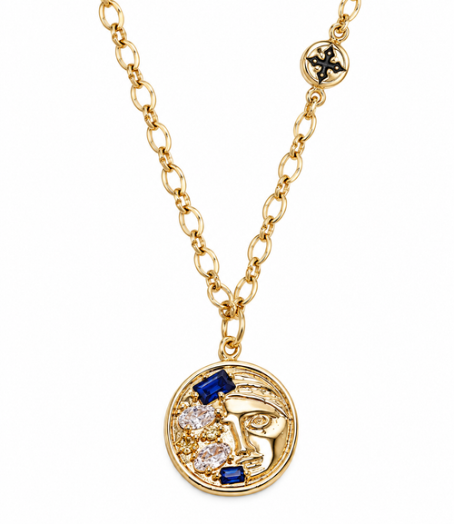 Gold Filled Chain with Cross and Crystal and Gold Pendant