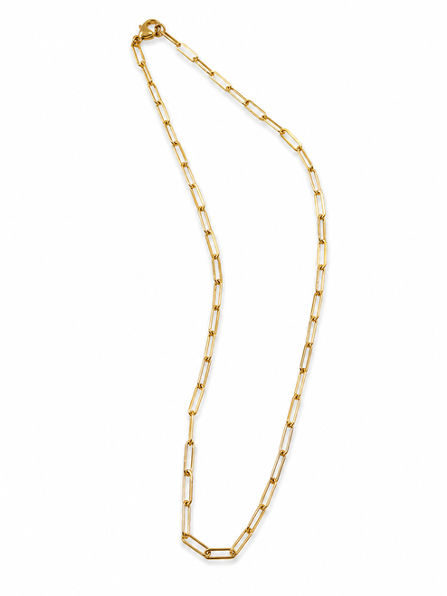 Gold Filled Paperclip Chain Short Necklace