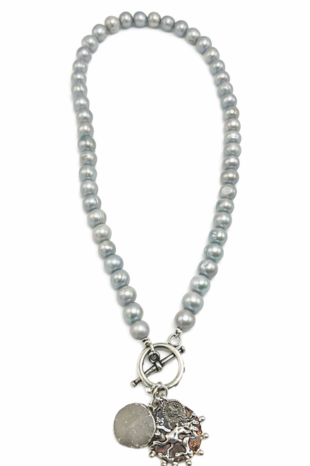 Freshwater Pearl and Charm Necklace