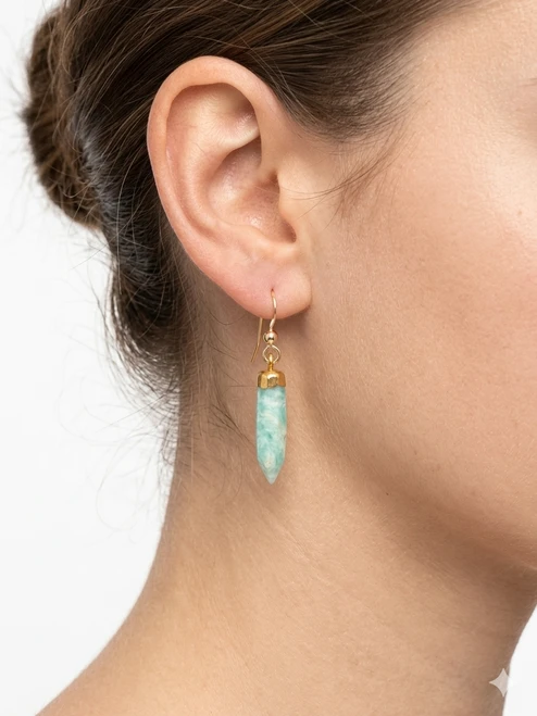 Gold Amazonite Earrings