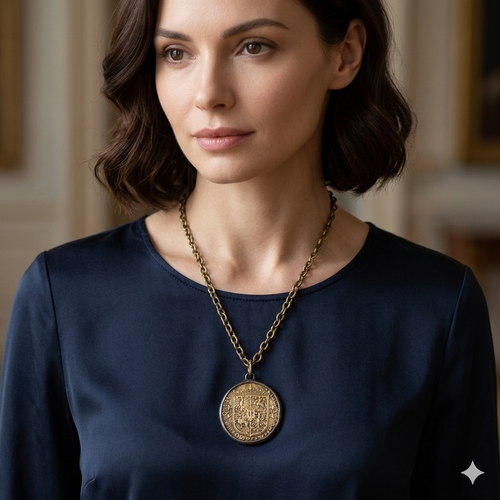Brass Chain With Soldered Polish Coin