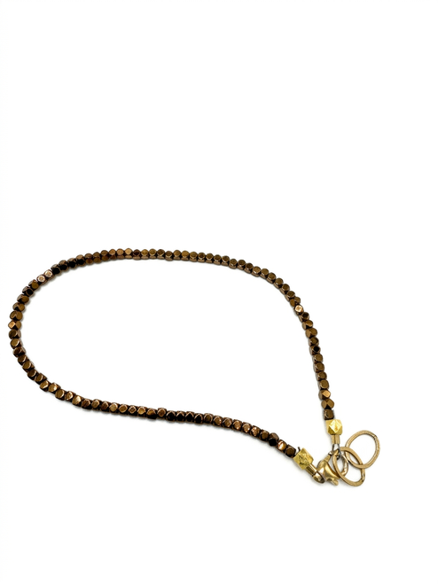 Bronzite and Gold Bracelet