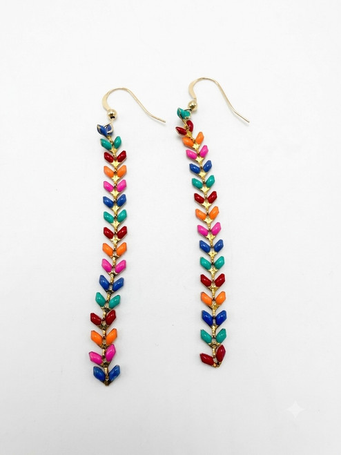 Multi Colored Enamel Earrings