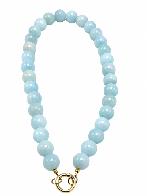 Light Blue Jade Beaded Necklace