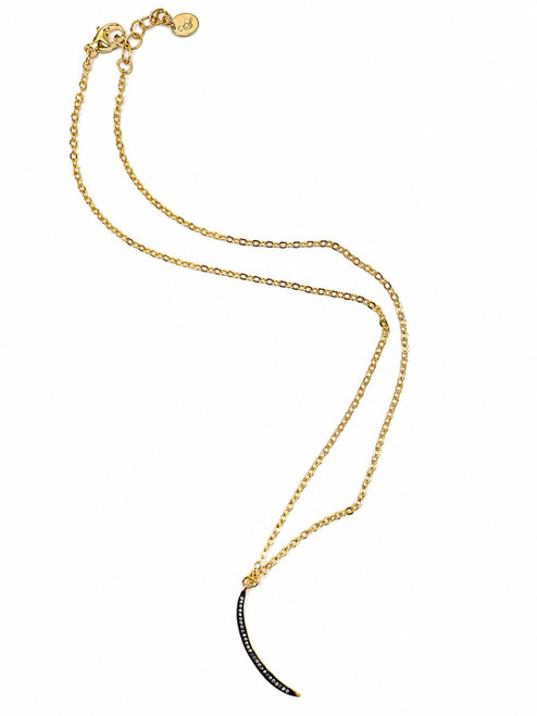 Gold Filled Chain with Crescent Shaped CZ Pendant