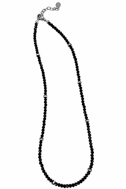 Black Spinels with Navajo Pearls Short Necklace