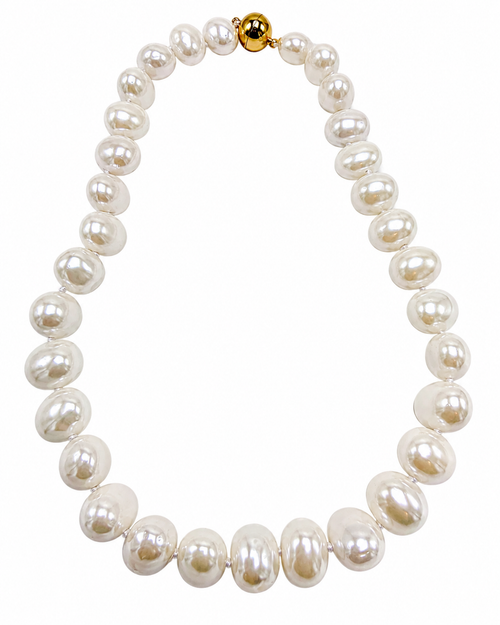Large Mother of Pearl Knotted Necklace 