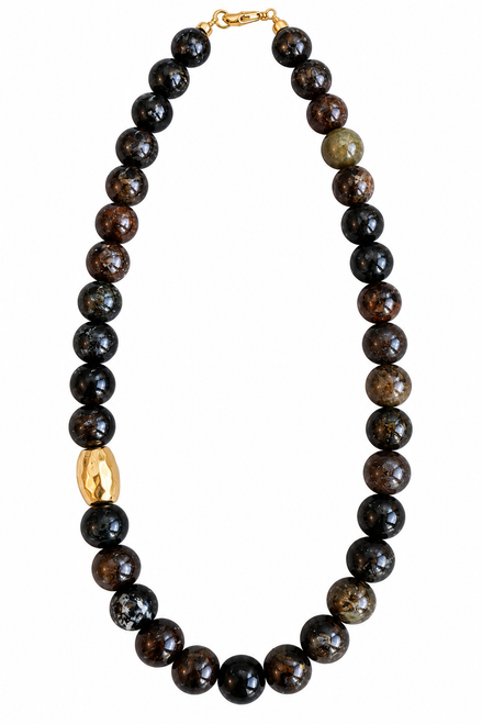 Phlogopite Mica Necklace with Gold Bead